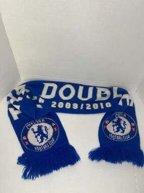 Chelsea FC The Double 2009/2010 Season Commemorative Blue Knit Scarf